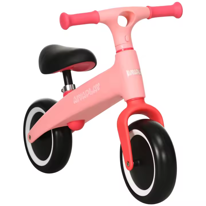 AIYAPLAY Bicicleta sin Pedales para Niños de 18-36 Meses Bicicleta de Equilibrio con Asiento Ajustable en Altura Carga 25 kg 67,5x32x44 cm Rosa - 1