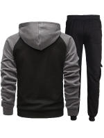 Chaqueta con capucha de dos piezas de otoño e invierno para hombre + mono, traje deportivo informal para hombre - details 10