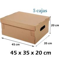 Caja cartón con tapa, caja automontable multiuso de cartón. Fácil Montaje, con asas para facilitar su transporte, cajas para envíos mudanzas almacenaje - details 3