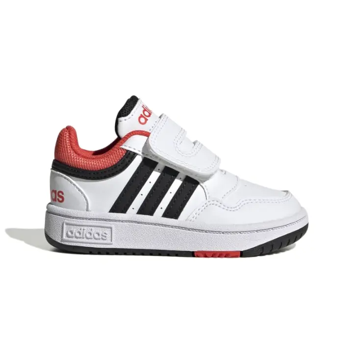 Zapatillas de niño ADIDAS HOOPS blanca, negra y roja H03860 - 1