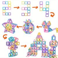 Bloques De Construcción Magnéticos STEM Juguete Educativo DIY Color Macarón Set De Construcción Aprendizaje Para Cumpleaños Halloween Navidad - details 2