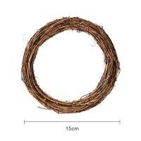 1 Pc Guirnalda De Rattan Seco Natural Para Decoración De Navidad Halloween Y Pascua Arco Iris Redondo Duradero Para Colgar En Puerta O Pared - details 2