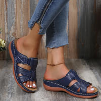 Sandalias De Tobillera Para Mujer 2023 Con Suela Antideslizante Y Plantilla Ortopédica Cremallera Superior De Cuero Genuino Estilo Retro Casual - details 14