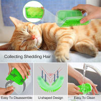 Peine Para Gatos Con Masajeador De Esquina Mesa Afilador De Pelo Con Nepenta Accesorios De Cuidado Para Gatos Y Gatitos Material Plástico - details 3