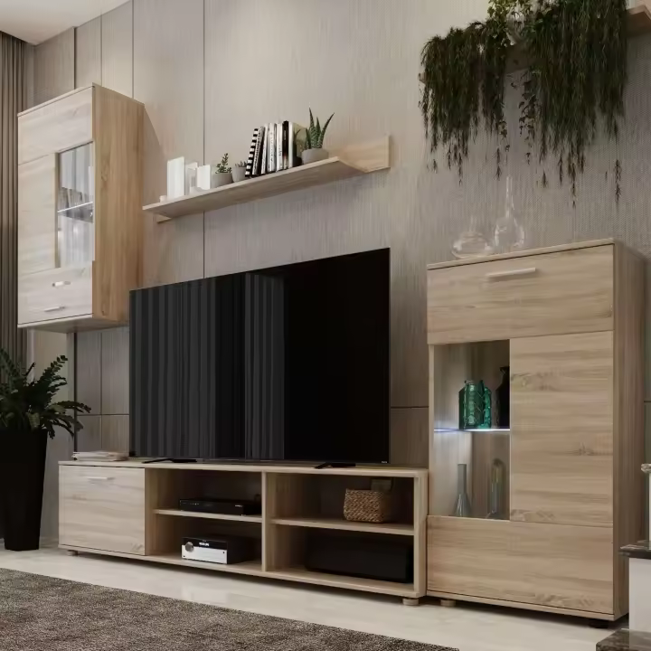 Mueble De Salón En Color Roble Sonoma 230x38,3 cm Moderno - 1