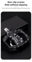 Pedales De Bicicleta ROCKBROS Mitad Fija 2-en-1 Antideslizante De Nylon Para MTB Plataforma Plana Con Cleat Plano Compatible Con Shimano - details 7