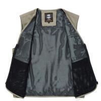 Chaleco De Moda Para Hombre FGKKS Color Sólido Estilo Herramienta Delgado Con Multiple Bolsillos Casual Cierre De Cremallera Talla Regular - details 3