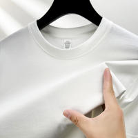 Camiseta De Algodón Puro 100% Para Hombre Manga Corta Verano Moda Casual Color Sólido Cuello Redondo Top Amplio Para Pareja - details 21