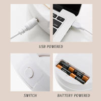Espejo De Maquillaje Con Luz LED , Espejo De Tocador Con Rotación De 360°, Plegable, Con Base De Almacenamiento Con 3 Compartimentos y Espejo de aumento - details 8