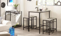 SoBuy Juego de Mesa y Taburetes para Comedor Set de Mesa Alta de Bar y 4 Taburetes Intustrial OGT11 ES - details 0