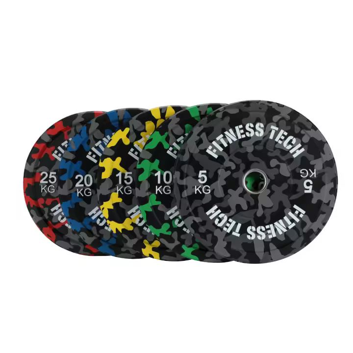 Fitness Tech Disco Bumper Plate Camuflaje Flecks Alta Resistencia Discos - 1