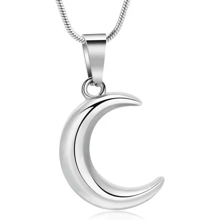 Joyas de cremación para Ceniza y Luna, Collar de urna de Maple Inoxidizable, para colgantes de Ceniza, Kit de Repuesto - 1