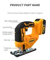 Sábanas Curvas Eléctricas Portátiles Dewalt 2700RPM Motor Brushless Para Batería 20V Herramienta De Trabajar En Madera Ajustable - details 11