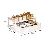 LUTODY - Organizador de cocina de 2 niveles para almacenamiento extra debajo del fregadero - Metálico, resistente, multiuso y multifuncional - details 7