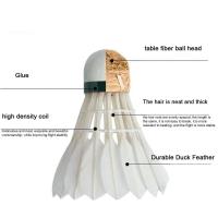 12Pcs Badminton Shuttlecock Profesionales Hechos De Pena De Ganso Clase a Y Plástico Espumado Para Entrenamiento Deportivo - details 0