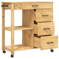 vidaXL Carrito de cocina MONZA madera maciza de pino 84x40x90 cm Marrón - details 3