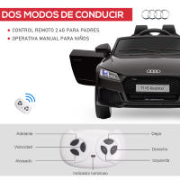 HOMCOM Audi TT Eléctrico Infantil Coche Juguete Niño 3+ con Mando a Distancia con Música y Luces Modos de Aprendizaje Batería 12V Doble Apertura de Puerta 102x60x44 cm - details 4