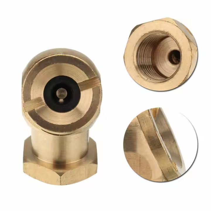 Conector De Válvula De Neumático Dorado 1/4" NPT Air Chuck Clip Lock-On Para Ruedas De Bola Accesorio De Neumáticos Material De Zinc Aluminio - 1