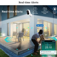 Cámara De Seguridad Inalámbrica Exterior 2K 3MP Con Luz De Luces Y Silbato Sirena Audio Bidireccional Impermeable Cámara IP WiFi Con Batería - details 7