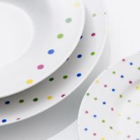 Set de Vajilla de Porcelana Casa Benetton Diseño de Puntos de Colores - 18 Piezas - details 7