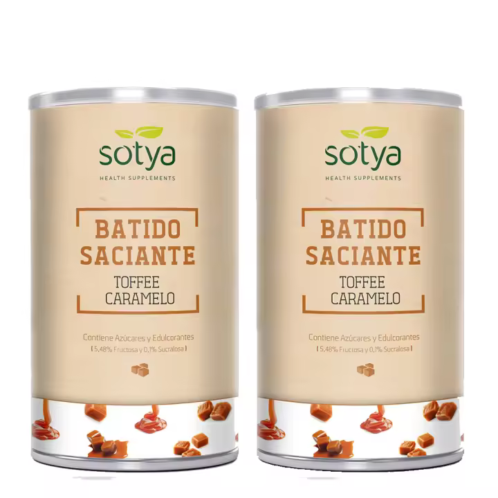 Sotya Pack Ahorro - Batido Saciante Toffee Caramelo 700 Gramos (Total 2 x 700 Gramos = 1400 Gramos) - 1
