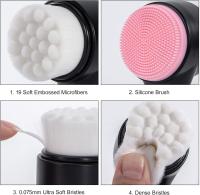 Cuchillo facial 2 en 1, Cuchillo exfoliating de limpieza facial with Cerdas suaves ultrafinas limpieza profunda de Poros - details 1