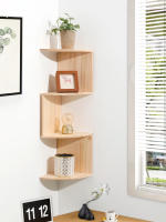 Estante De Esquina De Madera PVC 2/4/5 Capas En Burlywood Organizador De Almacenamiento Para El Hogar Decoración Bohemia Montado En La Pared Aesthetic - details 4