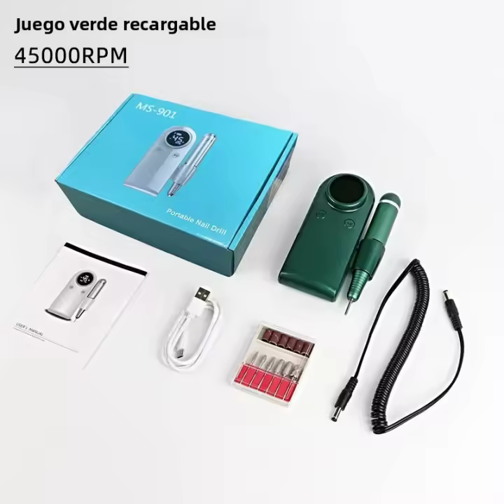 Taladro De Uñas Recargable 45000RPM Máquina De Manicura Profesional Con Pantalla LCD Portátil Taladro Sin Cable Set De Arte De Uñas - 1