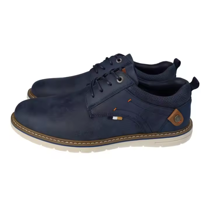 Zapatos Cordón marca REFRESH para hombre en color marino. Zapatos casuales veganos Refresh hombre en azul marino con suela ligera y transpirable - 1