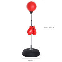 HOMCOM Saco de Boxeo de Pie Punching Ball con Altura Ajustable en 4 Niveles 126-144 cm Base Rellenable y Guantes de Boxeo para Adultos y Adolescentes - details 2