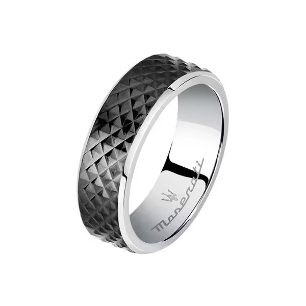 Anillo Maserati de Acero Inoxidable Negro para Hombre - Bisutería de Alta Calidad - 1