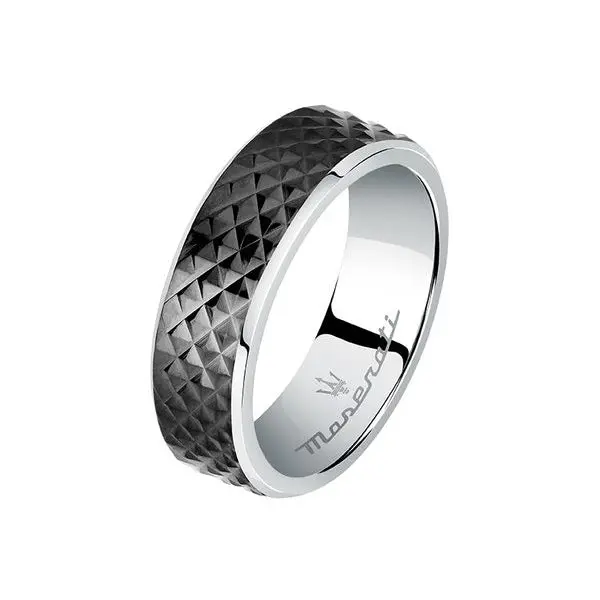 Anillo Maserati de Acero Inoxidable Negro para Hombre - Bisutería de Alta Calidad - 1