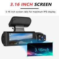 Cámara De Coche FHD 1080P Con Doble Lente Frontal E Interior Grabación En Bucle Pantalla IPS De 3.16 Pulgadas Visión Nocturna IR DVR Para Automóviles - details 6