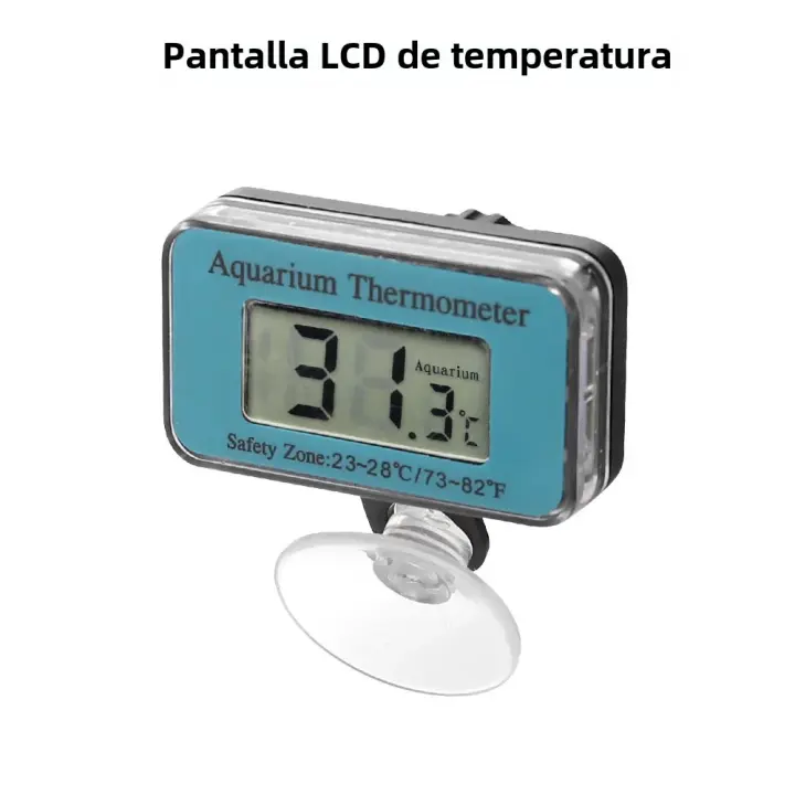 Termómetro Digital LCD Para Acuario Con Probar Y Absorbedor De Ventana Medidor De Temperatura Electrónico Para Tanque De Peces - 1