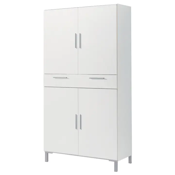 Buyqualia Armario despensa Multiusos Cocina con cajón y Cuatro Puertas de Gran Capacidad en Color Blanco Alto 188 / Ancho 82 / Fondo 35 - 1