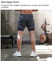 Shorts De Correr Para Hombre Con Malla Y Estampado De Camuflaje Múltiples Bolsillos Ropa Deportiva Casual Para Playa Y Fitness - details 4