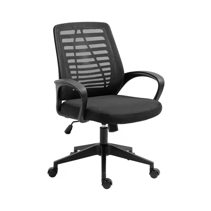 7H SEVEN HOUSE - Silla de Escritorio Ergonómica TaskMaster, Respaldo de Malla Transpirable, Altura Ajustable, Reclinable, con Soporte Lumbar, Reposabrazos y Ruedas, Negro/Gris Oscuro/Gris Claro - 1