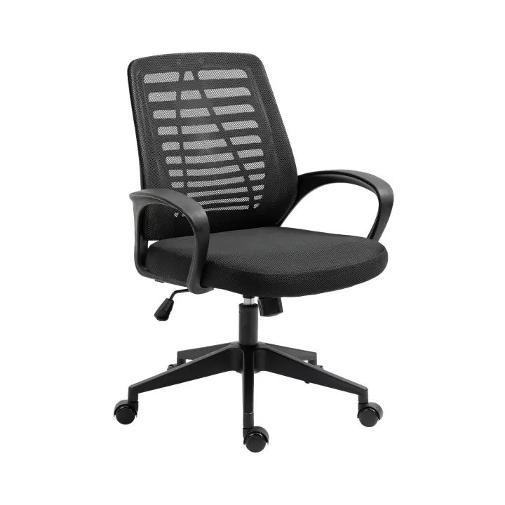 7H SEVEN HOUSE - Silla de Escritorio Ergonómica TaskMaster, Respaldo de Malla Transpirable, Altura Ajustable, Reclinable, con Soporte Lumbar, Reposabrazos y Ruedas, Negro/Gris Oscuro/Gris Claro - 1
