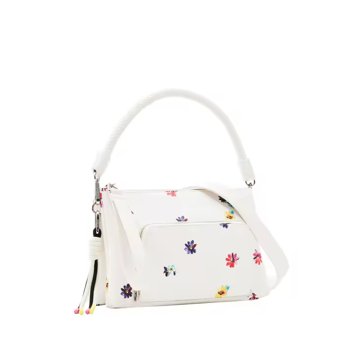 DESIGUAL Bolso Fresia Dortmund 27x6x17 cm Blanco Flores Bandolera Mujer Regalo Pequeño - 1