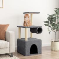 vidaXL Árbol Rascador para Gatos con Postes Torre Escalador Sisal Color Gris claro,  Crema,  Gris oscuro y mas - details 2