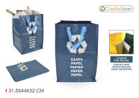 LILI HOME Pack de 3 Bolsas para Reciclaje Y más combinaciones para elegir - Plástico, Vidrio y Papel Medidas de Cada Bolsa: 44 x 32 x 31.5 cm. Cada bolsa está equipada con velcros en ambos lados, permitiendo unir tantas bolsas como necesites. - details 6