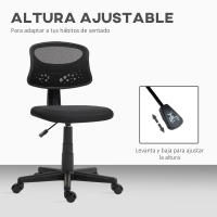 HOMCOM Silla de Oficina sin Brazos Silla de Escritorio Giratoria con Respaldo de Malla Transpirable Altura Ajustable Silla de Despacho Carga 120 kg - details 5