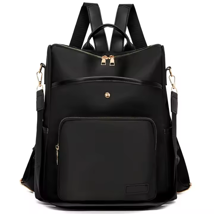 Bolso de mujer, nueva mochila con textura de cuero suave, estilo coreano, mochila escolar retro de moda, bolso de viaje de tendencia de color sólido simple - 1