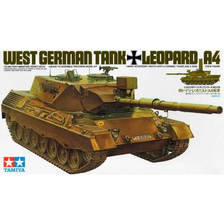 TAMIYA- CARRO DE COMBATE LEOPARD 2 A4 - ESCALA 1/35 - TAMIYA 35112 - MAQUETA PARA MONTAR - 1