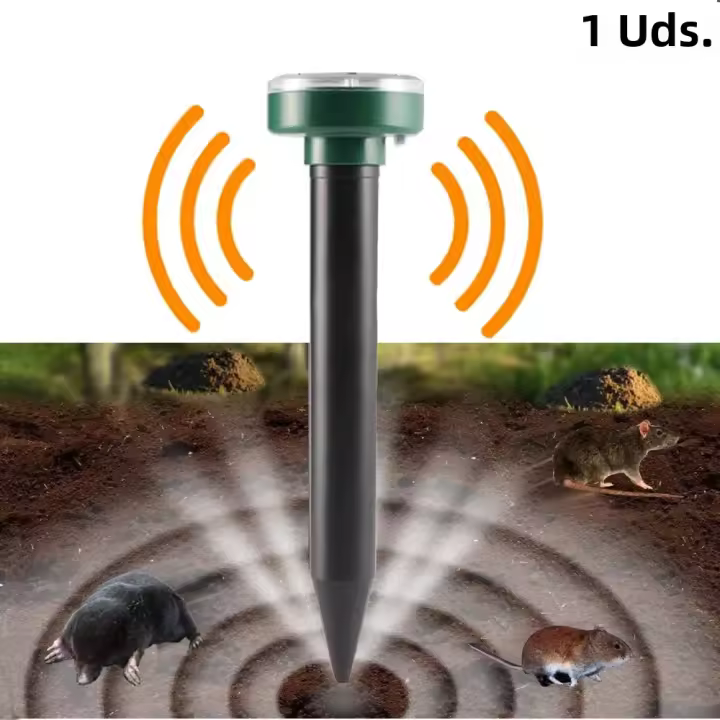 Repelente Ultrasonido Solar Eléctrico Ratones Serpientes Insectos Alta Potencia Vibración Batería Integrada IP64 Carga Solar - 1