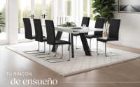 Tectake - Sillas de comedor BETTINA 41 x 52 x 99 cm, Acolchado de piel sintética, Silla para salón o dormitorio, Mueble moderno, Respaldo continuo, Patas de acero esbeltas, Versátil y combinable, Sillas para salón modernas, Capacidad de carga 120 kg - details 6