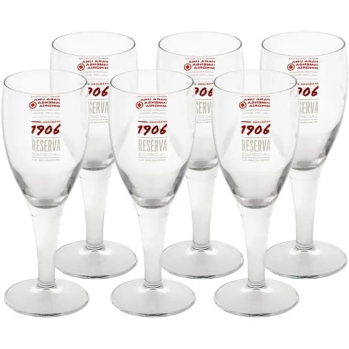1906 Copas de cerveza Reserva Especial - Pack de 6 copas de 33 cl - Ideal para regalar - Juego de 6 copas - Vasos de cerveza - 1