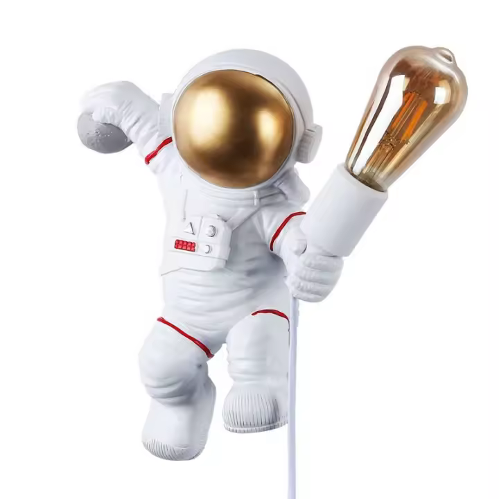 ALPINALUZ Aplique de Pared Astronauta "Neil" con Luz Nocturna de Luna Creativa para Niños y Sala de Estar - 1