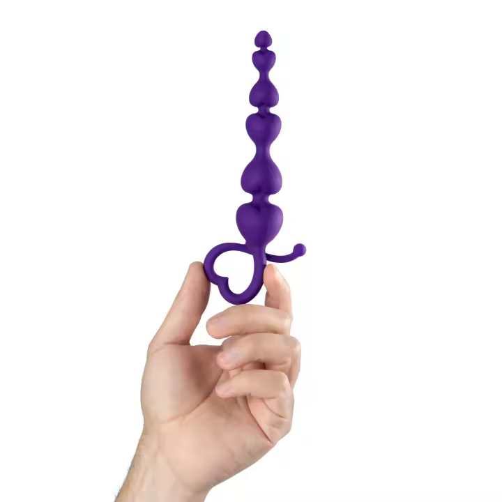 Platanomelón - Cadena Anal con 6 Bolas Extrasuave, 12 cm Insertables - Lisa Morado - 1