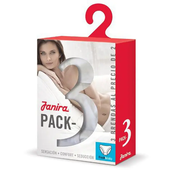 Janira. Pack 3 Braguitas Maxi Esencial Janira 1031183. Serie de braguitas algodón que incorpora el tratamiento ‘Super-Cotton’ que aporta al tejido una mayor uniformidad y fineza. Pensado para satisfacer las necesidades de la mujer de hoy - 1